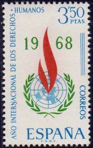 ESPAÑA 1968 1874 Sello Nuevo Año Internacional de los Derechos Humanos Espana Spain Espagne Spagna Spanje Spanien 